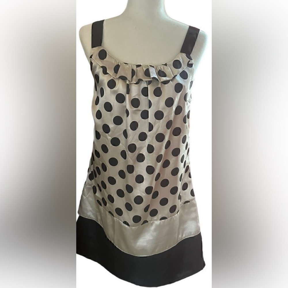 NWT! Nick & Mo Champagne/Black Polka Dot Shift Dress 👗 Size Small